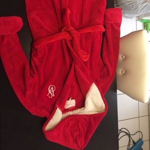 Red victoria secret robe cozy with hood